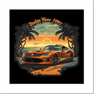 Dodge Viper 1991 - Classic Car Vector Design Posters and Art